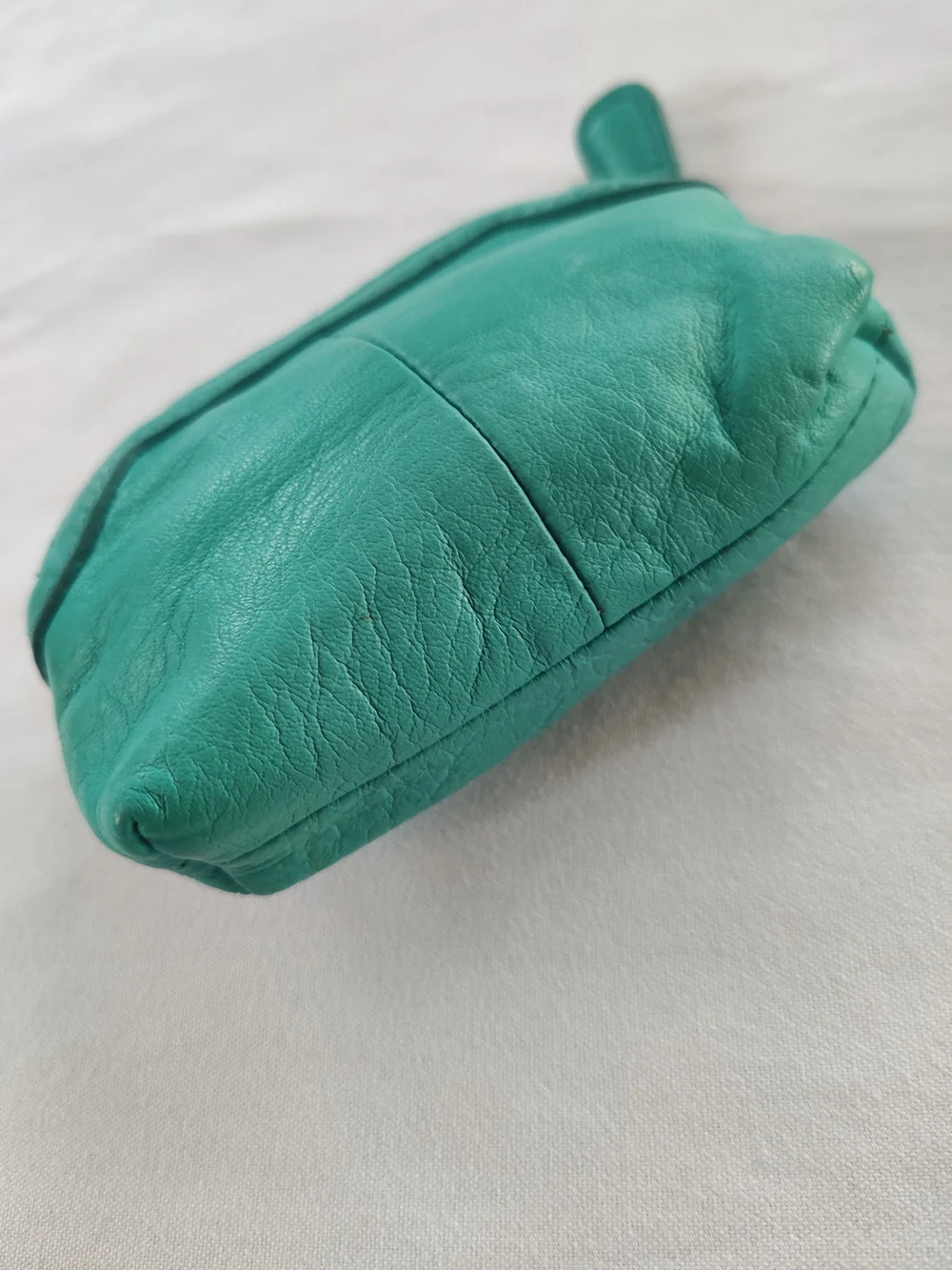 Brighton Teal Heart Accent Leather Coin Pouch